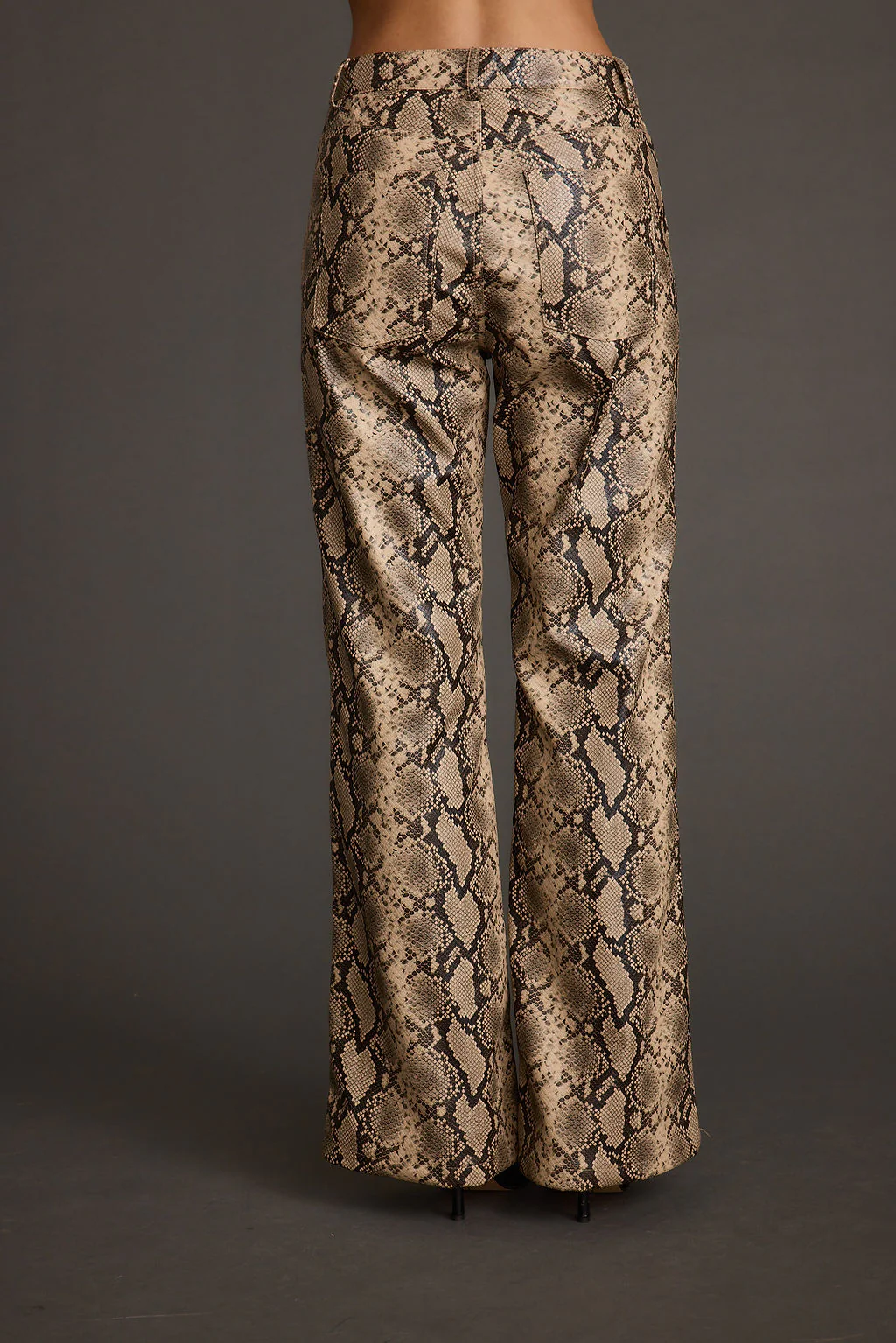 Viper Room Cream Snake Print Vegan Leather Pants - Image 7