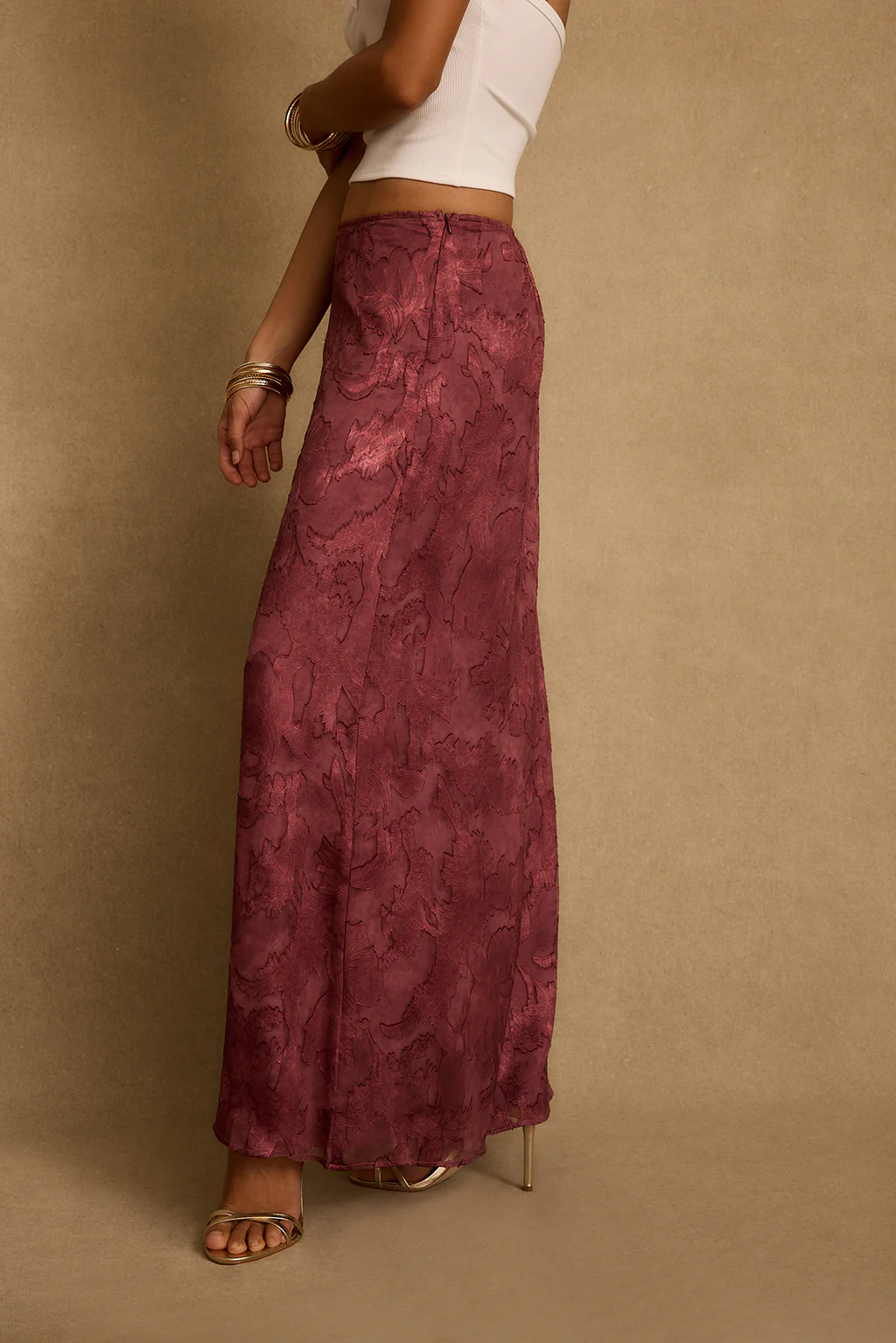 Waverly Mulberry Maxi Skirt - Image 3
