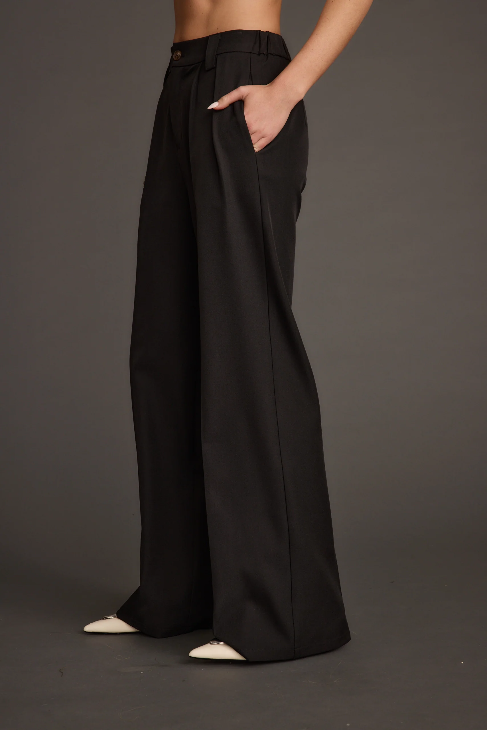 Weiss Black Wide Leg Trousers - Image 6
