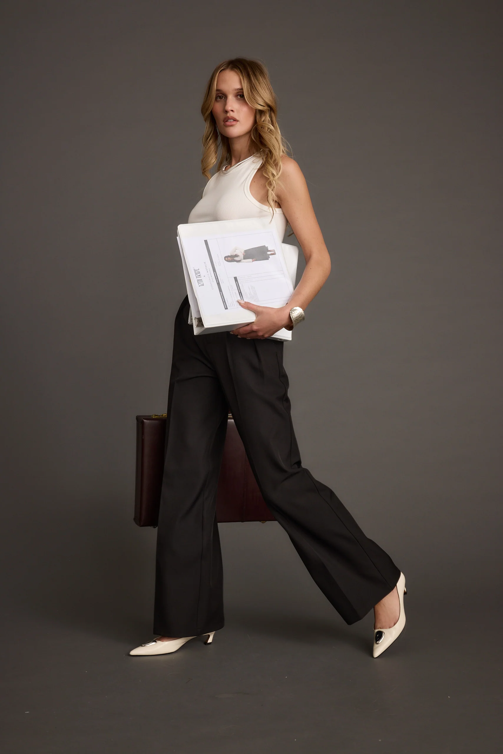 Weiss Black Wide Leg Trousers - Image 8